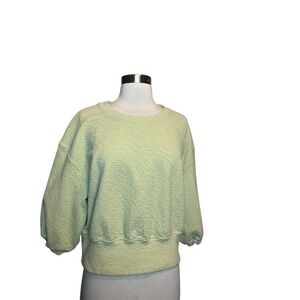 Lululemon Sweatshirt Pullover Womens 10 Dew Green Textured Crewneck Cropped